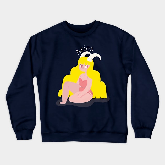 Aries Crewneck Sweatshirt by gnomeapple